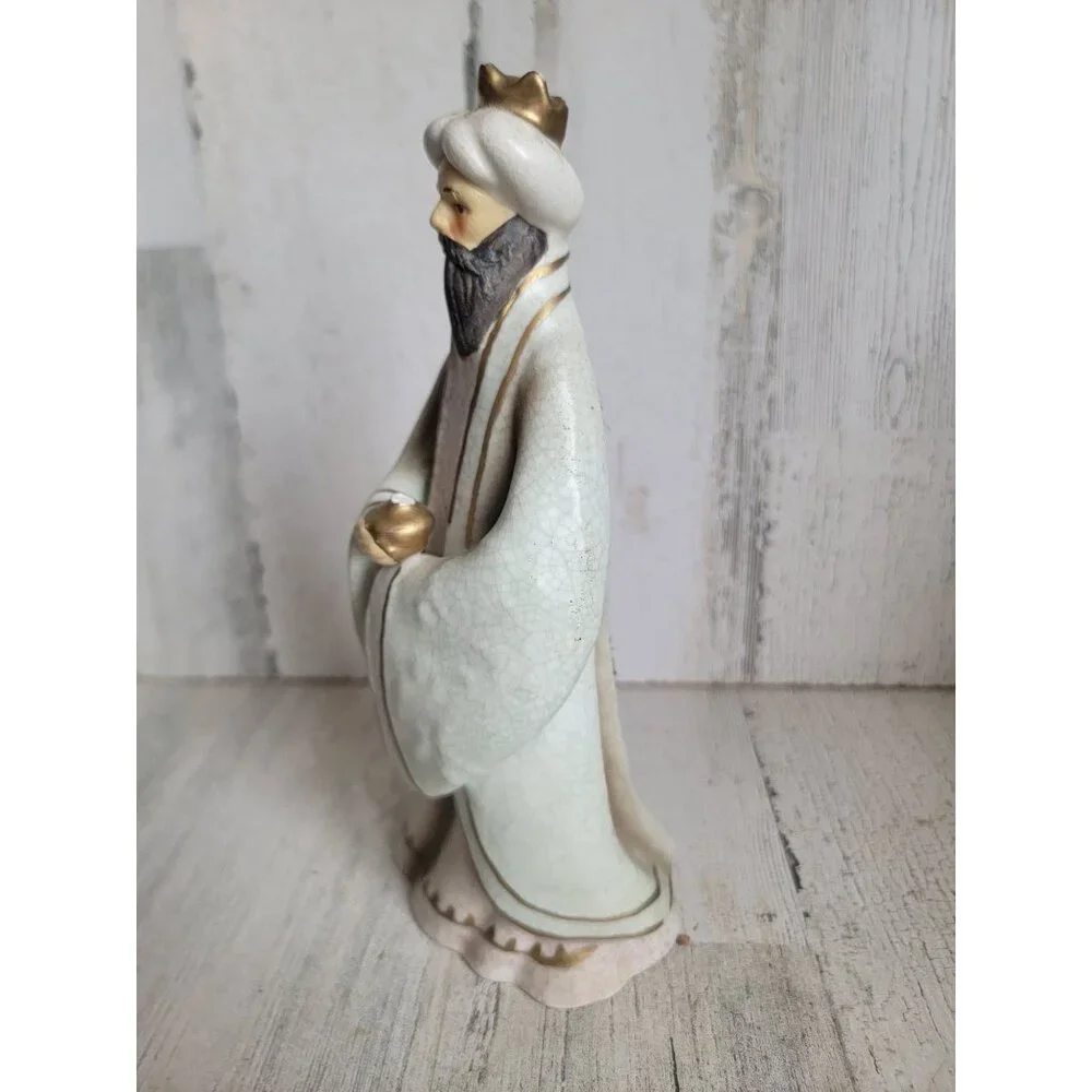 Vintage 3 king‎ gift rustic ceramic figure xmas religious